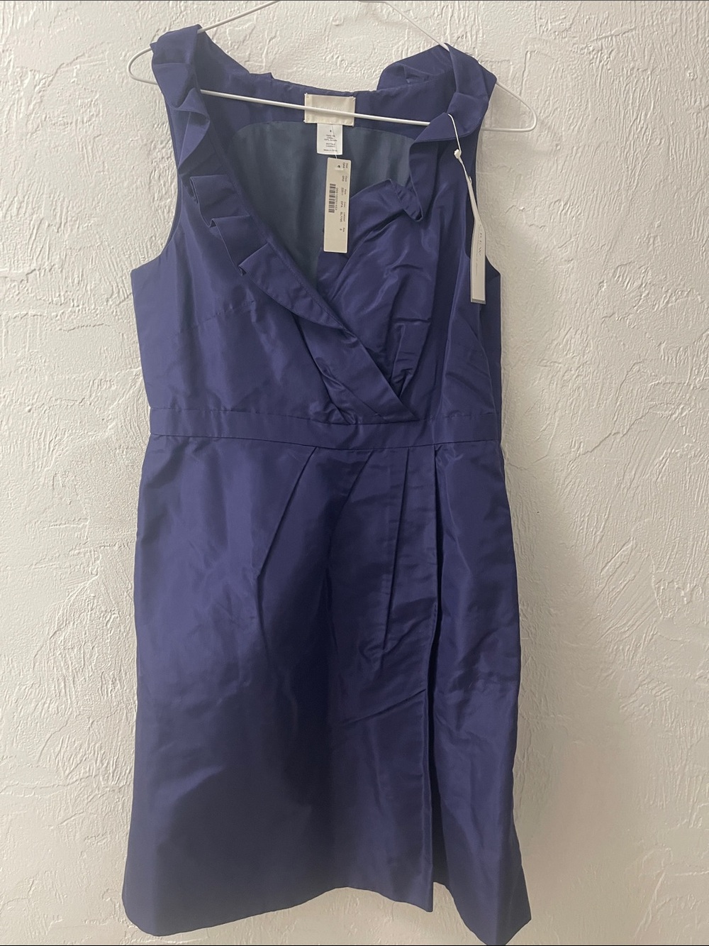 J CREW BLAKELY BLUE SILK DRESS, Size 8